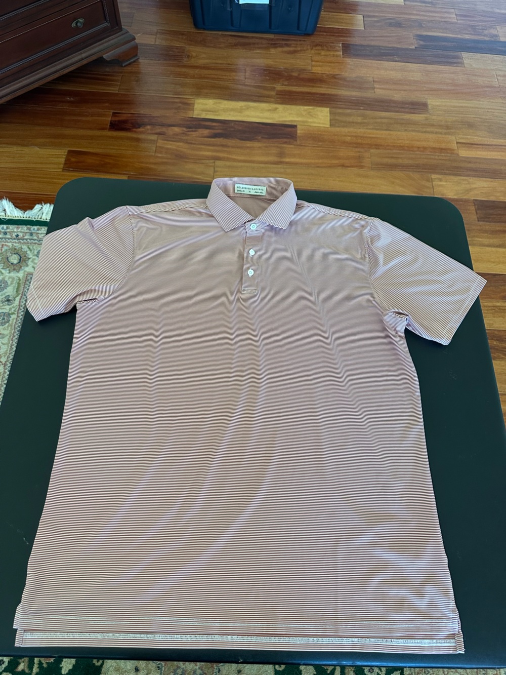 Holderness & Bourne Men's Short-Sleeve Polo Shirt - Light Red Stripe XL